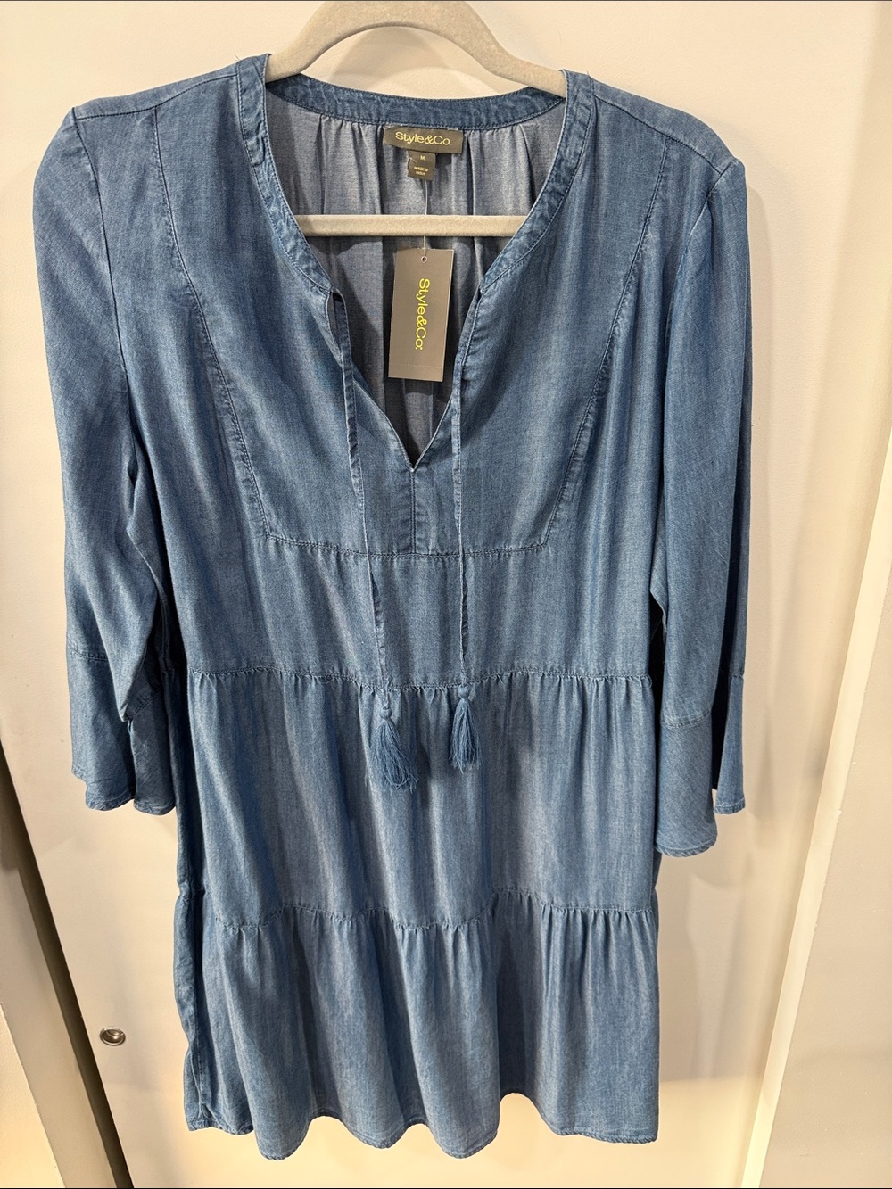 Style & Co. Light Blue Chambray Midi Dress